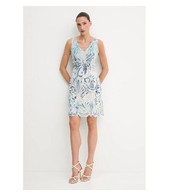 Φόρεμα Guess ANASTASIA χρώμα: μπεζ, W5GK98 WHAD2
