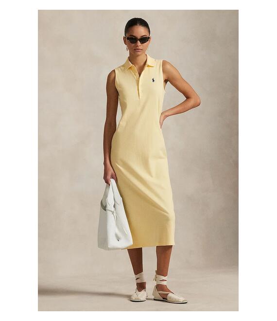Βαμβακερό φόρεμα Polo Ralph Lauren χρώμα: κίτρινο, 211968292