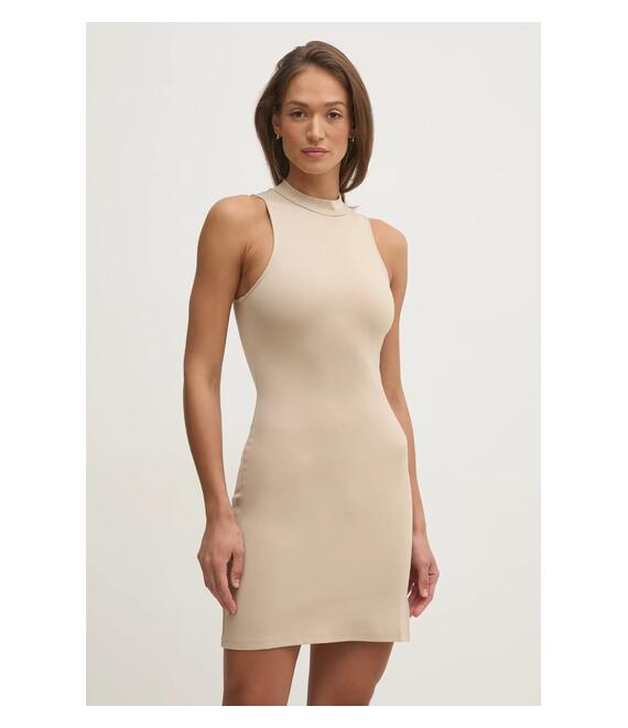 Φόρεμα Calvin Klein Jeans χρώμα: μπεζ, J20J225290