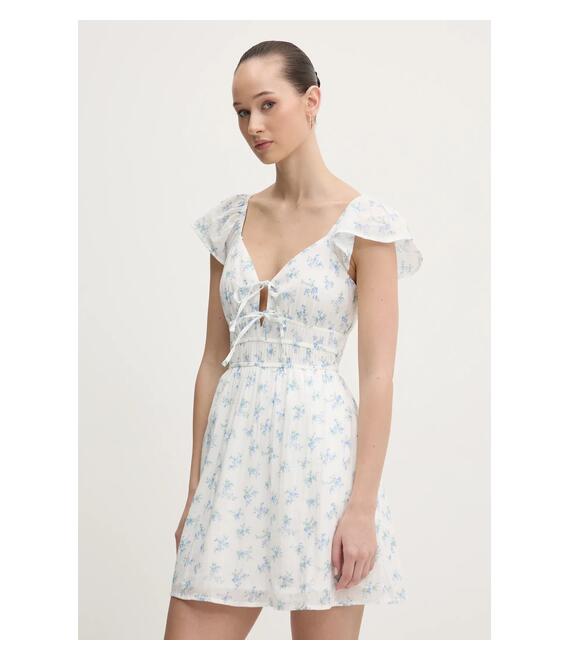 Βαμβακερό φόρεμα Hollister Co. χρώμα: άσπρο, KI359-5031