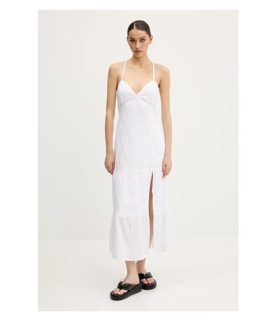 Βαμβακερό φόρεμα Hollister Co. χρώμα: άσπρο, KI359-5079