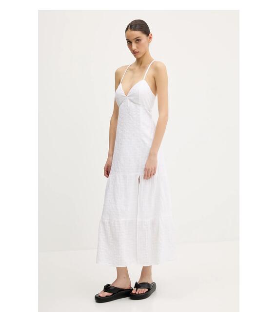 Βαμβακερό φόρεμα Hollister Co. χρώμα: άσπρο, KI359-5079