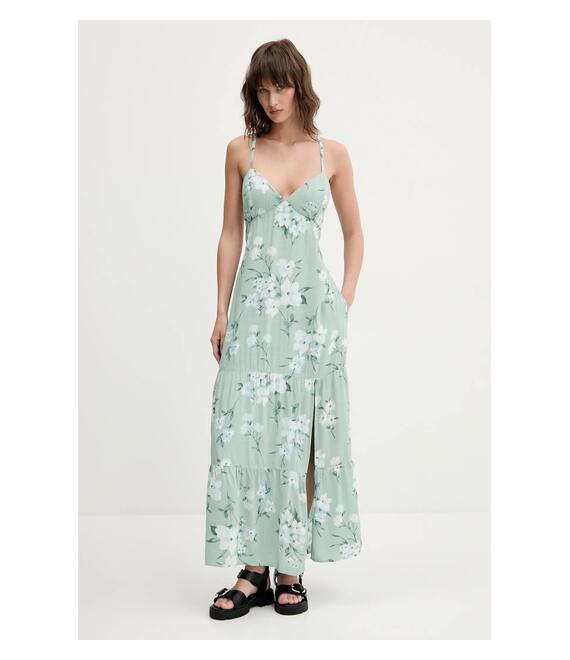 Φόρεμα Hollister Co. χρώμα: πράσινο, KI359-5165