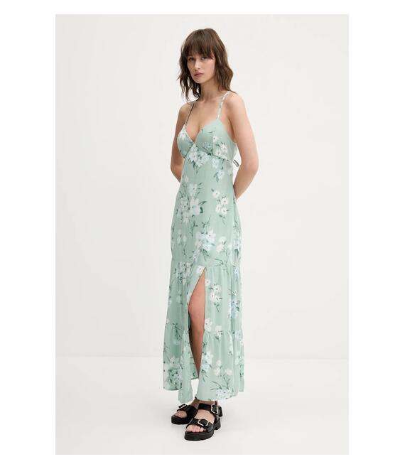 Φόρεμα Hollister Co. χρώμα: πράσινο, KI359-5165