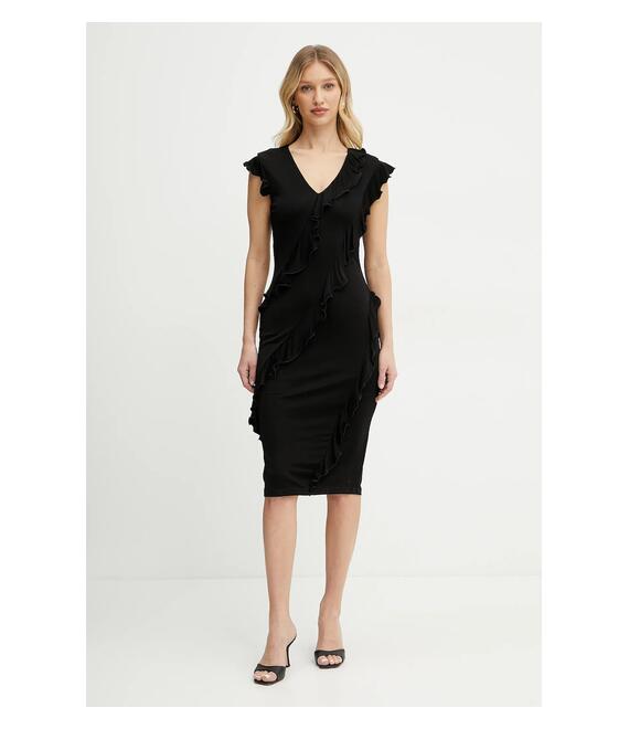 Φόρεμα Karl Lagerfeld χρώμα: μαύρο, A2W13037