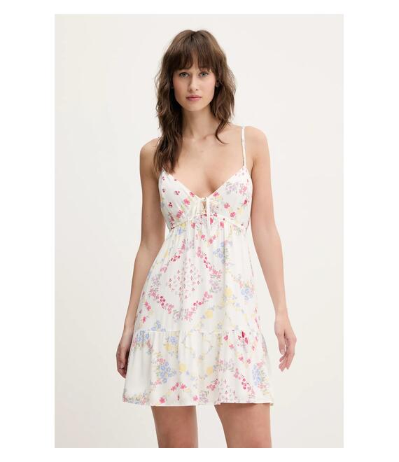 Φόρεμα Hollister Co. χρώμα: άσπρο, KI359-5019