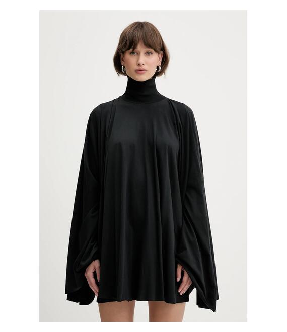 Βαμβακερό φόρεμα MM6 Maison Margiela χρώμα: μαύρο, S62DA0038