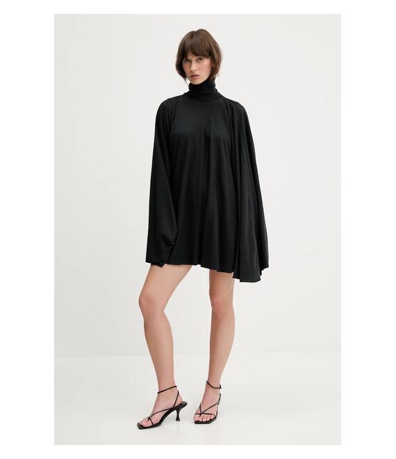 Βαμβακερό φόρεμα MM6 Maison Margiela χρώμα: μαύρο, S62DA0038