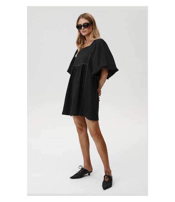 Λινό φόρεμα Undress Code Gaia Dress χρώμα: μαύρο, 891