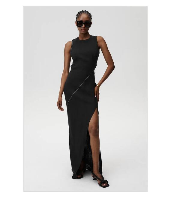 Λινό φόρεμα Undress Code Margherita Dress Stitch χρώμα: μαύρο, 895
