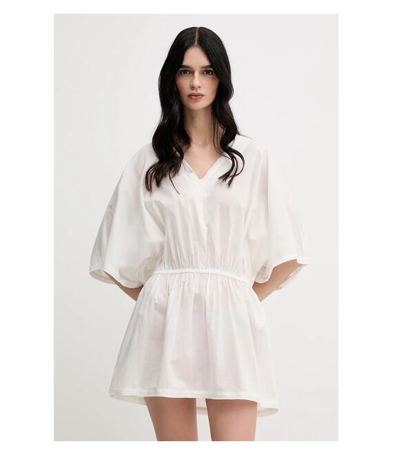 Βαμβακερό φόρεμα United Colors of Benetton χρώμα: μπεζ, 4OPJ5V02G