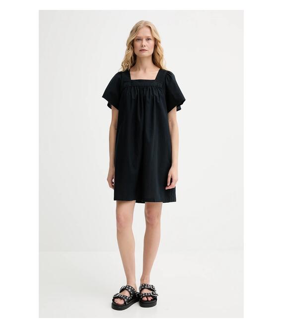 Φόρεμα από λινό μείγμα Levi's AMBRE BABYDOLL DRESS χρώμα: μαύρο, 001HT
