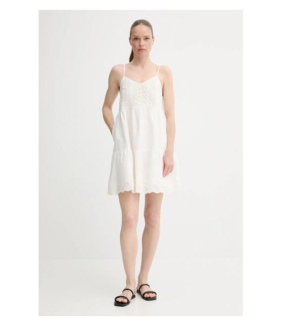Βαμβακερό φόρεμα Levi's CORA SL MINI DRESS χρώμα: μπεζ, 001RJ