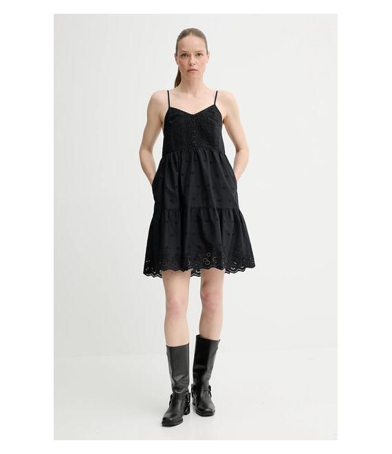 Βαμβακερό φόρεμα Levi's CORA SL MINI DRESS χρώμα: μαύρο, 001RJ