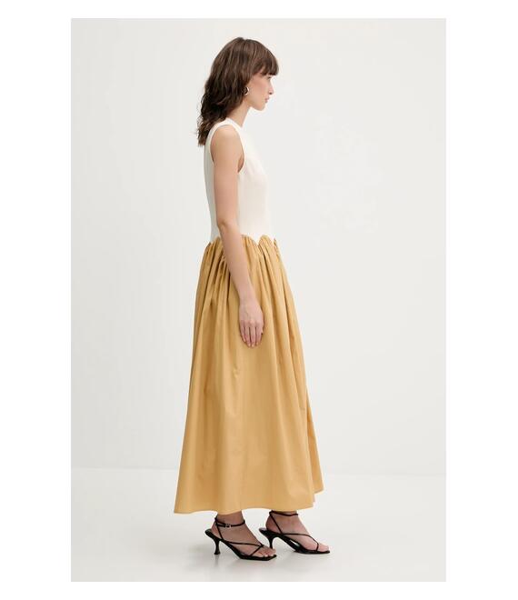 Φόρεμα Never Fully Dressed χρώμα: μπεζ, NFDDR2182