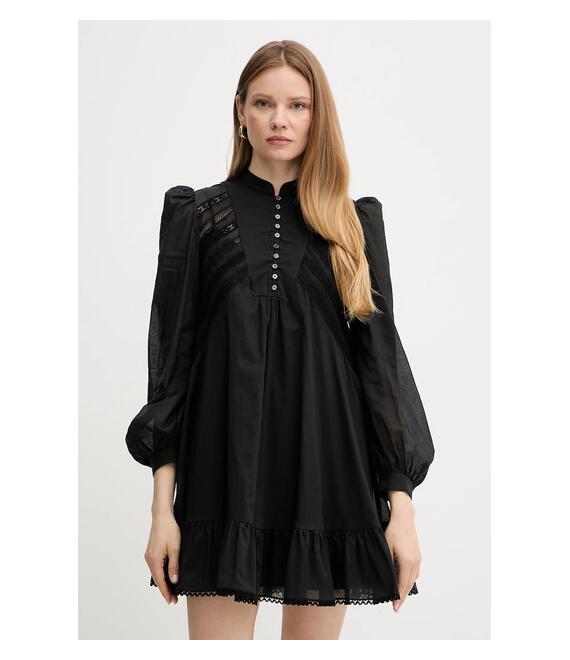 Βαμβακερό φόρεμα Weekend Max Mara χρώμα: μαύρο, 2515231023600