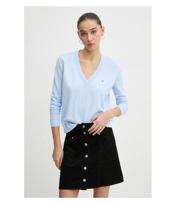 Βαμβακερό πουλόβερ Tommy Jeans χρώμα: μπλε, DW0DW19888