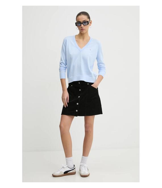 Βαμβακερό πουλόβερ Tommy Jeans χρώμα: μπλε, DW0DW19888