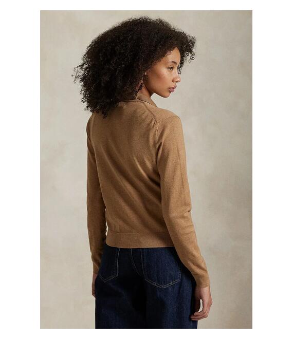 Βαμβακερή ζακέτα Polo Ralph Lauren χρώμα: μπεζ, 211959285