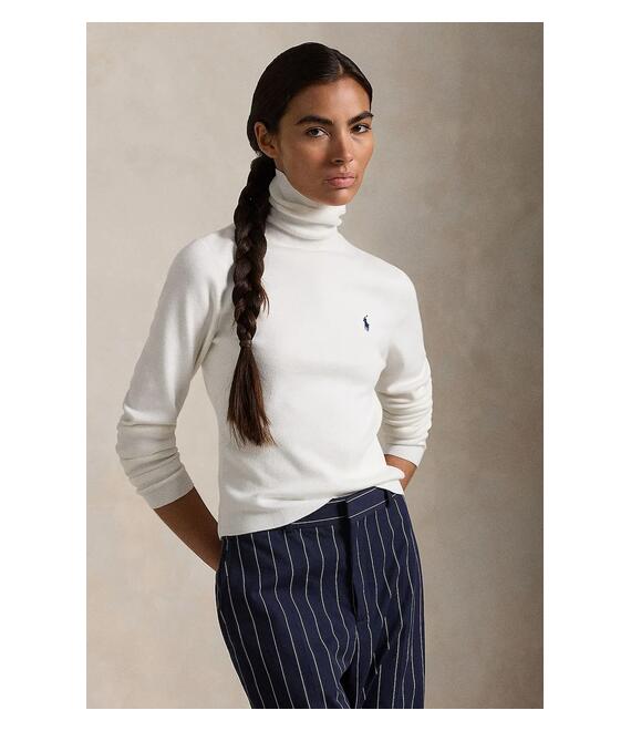 Βαμβακερό πουλόβερ Polo Ralph Lauren γυναικείο, χρώμα: άσπρο, 211959287