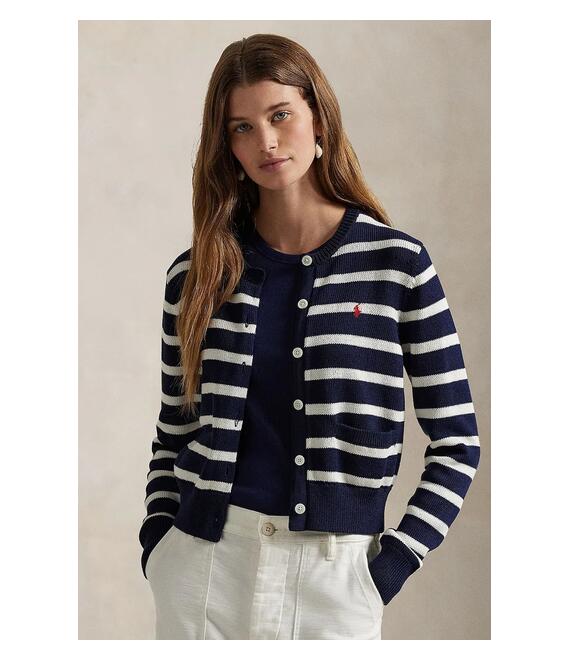 Βαμβακερή ζακέτα Polo Ralph Lauren χρώμα: ναυτικό μπλε, 211959297