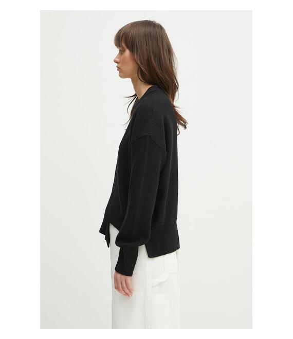 Μάλλινη ζακέτα MM6 Maison Margiela χρώμα: μαύρο, S52HP0026