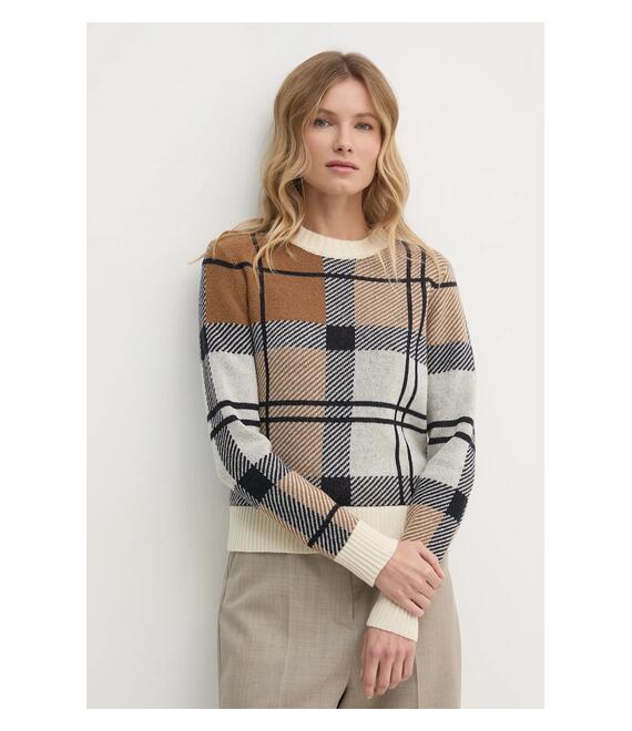 Μάλλινο πουλόβερ Barbour γυναικείο, χρώμα: καφέ, LKN1599MI11