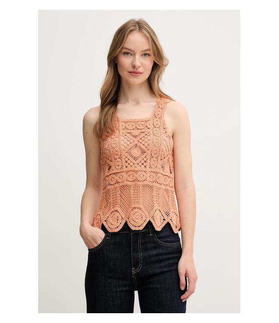 Top Pepe Jeans OLIVE χρώμα: πορτοκαλί, PL702291