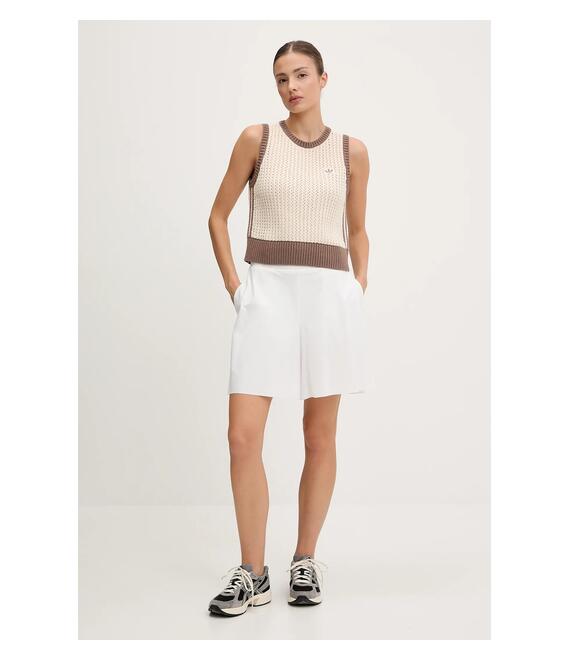 Γιλέκο adidas Originals KNITTED VEST χρώμα: μπεζ, JD0904