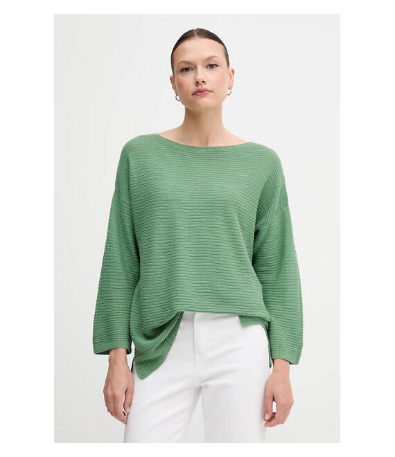 Πουλόβερ από λινό μείγμα United Colors of Benetton χρώμα: πράσινο, 115GD10CT