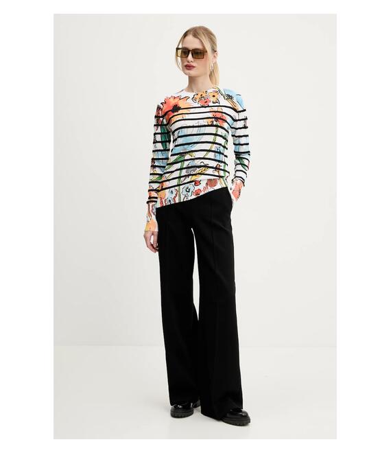 Πουλόβερ Desigual LEKNES χρώμα: άσπρο, 25SWJF21