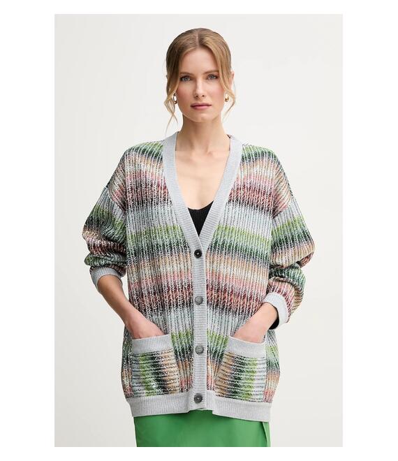 Πλεκτή ζακέτα Missoni χρώμα: πράσινο, DS25SM0I.BC0051