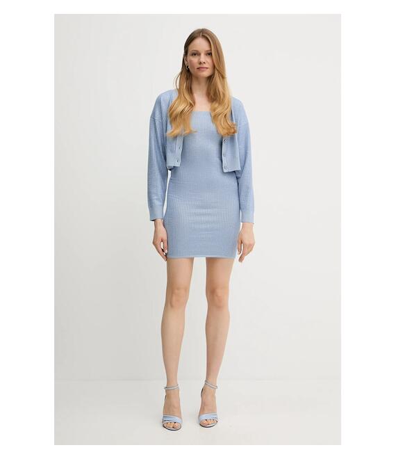 Πλεκτή ζακέτα Guess KHLOE χρώμα: μπλε, W5GR08 Z3MN2