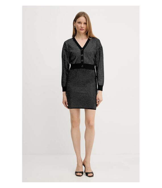 Πλεκτή ζακέτα Guess KHLOE χρώμα: μαύρο, W5GR08 Z3MN2