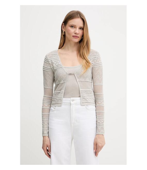 Πλεκτή ζακέτα Guess NELLIE χρώμα: γκρι, W5GR15 Z3E22