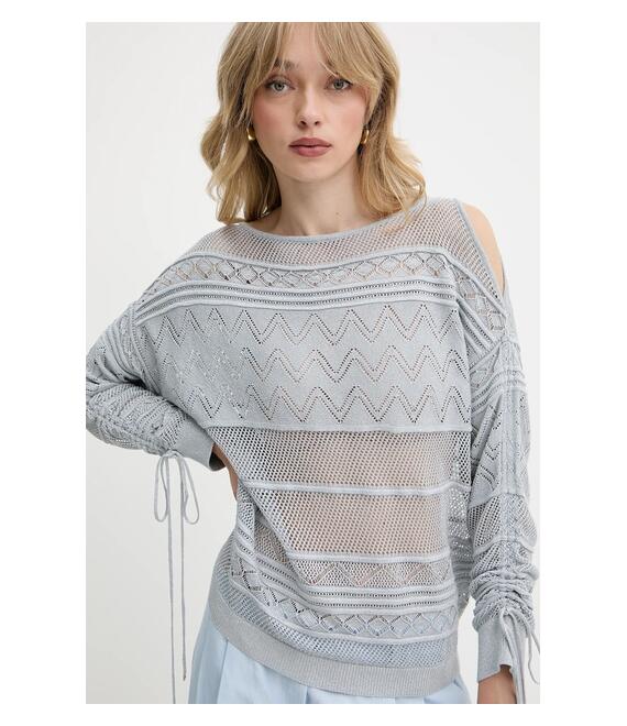 Πουλόβερ Guess NELLIE χρώμα: μπλε, W5GR21 Z3E22