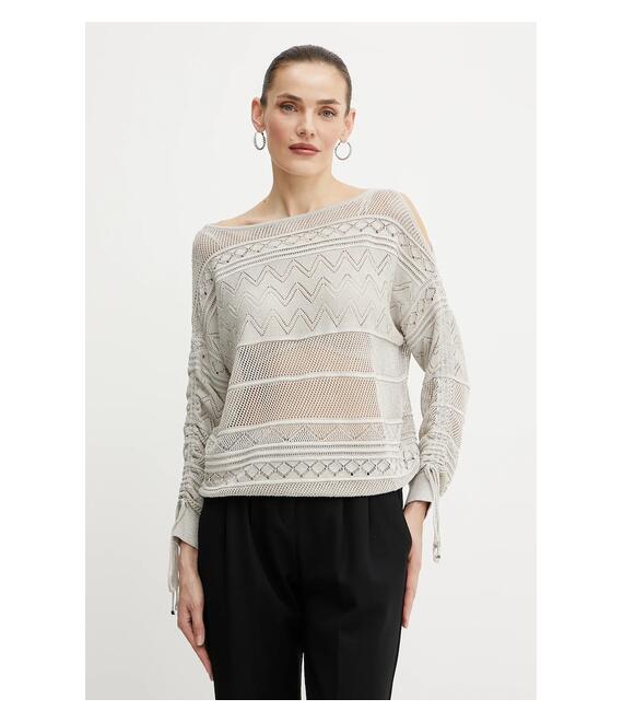 Πουλόβερ Guess NELLIE χρώμα: μπεζ, W5GR21 Z3E22