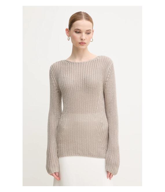 Πουλόβερ σε μείγμα μεταξιού Calvin Klein γυναικείο, χρώμα: μπεζ, K20K208195