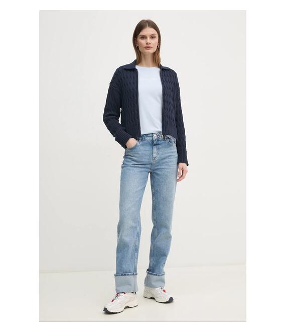 Πλεκτή ζακέτα Tommy Hilfiger χρώμα: ναυτικό μπλε, WW0WW44501