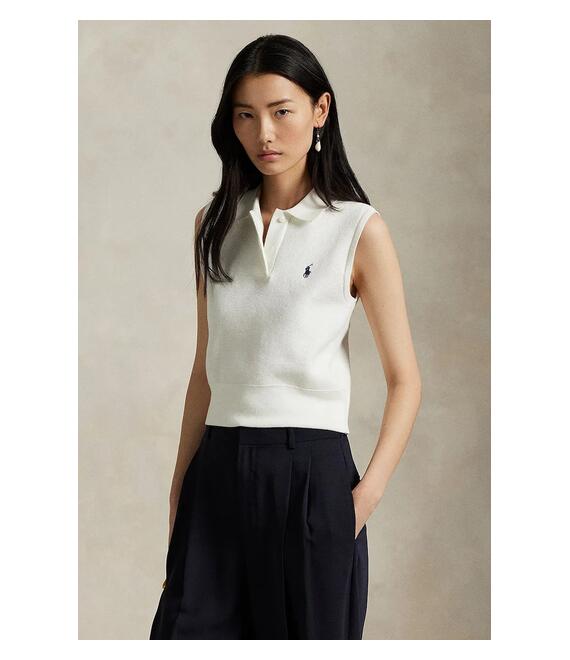 Βαμβακερό αμάνικο Polo Ralph Lauren χρώμα: άσπρο, 211970666