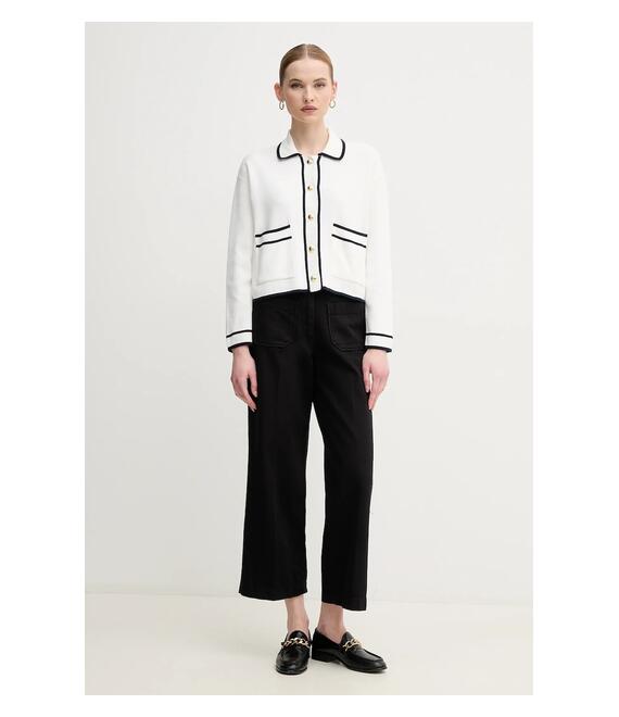 Βαμβακερή ζακέτα Barbour Jasmine χρώμα: άσπρο, LKN1621WH71