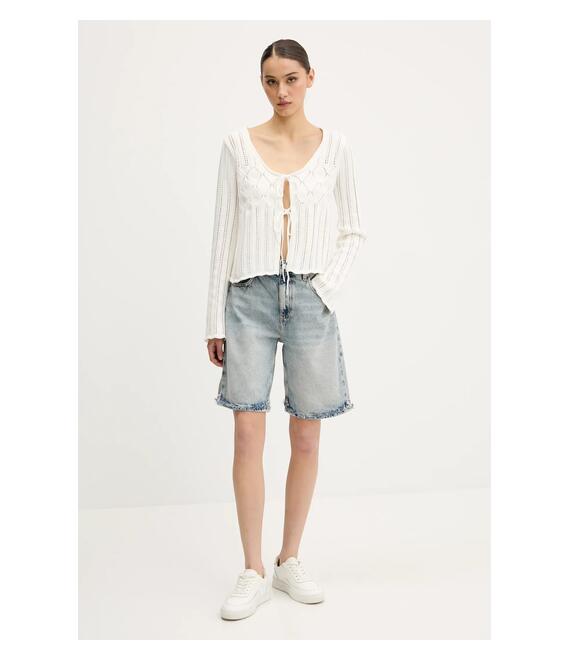 Πλεκτή ζακέτα Hollister Co. χρώμα: μπεζ, KI350-5239