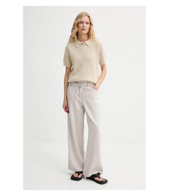 Βαμβακερό μπλουζάκι πόλο Levi's LAVENDER POINTELLE POLO χρώμα: μπεζ, 0012V