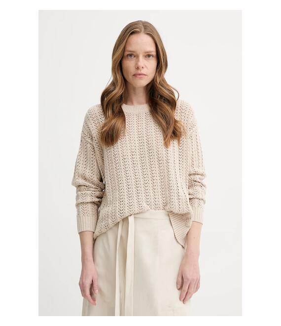 Πουλόβερ από λινό μείγμα Levi's SUNRISE CROCHET SWEATER χρώμα: μπεζ, 0013A