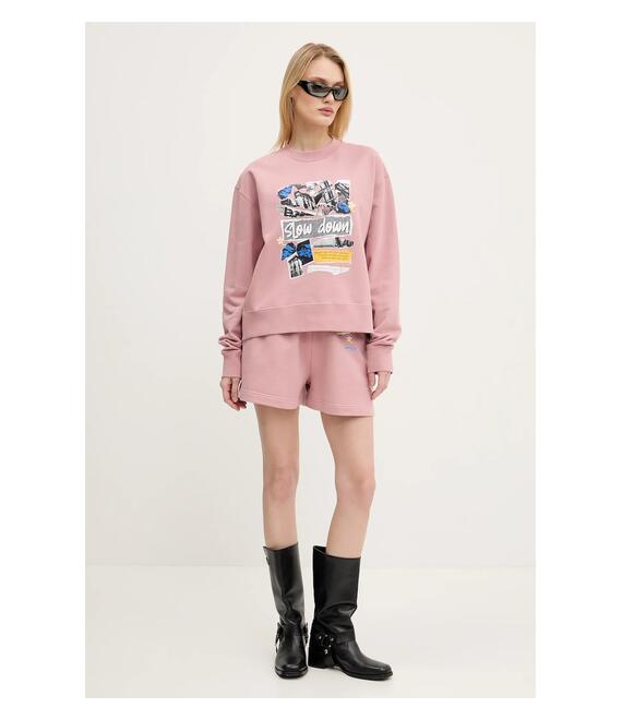 Βαμβακερό σορτσάκι Moschino Jeans χρώμα: ροζ, 0322 3228