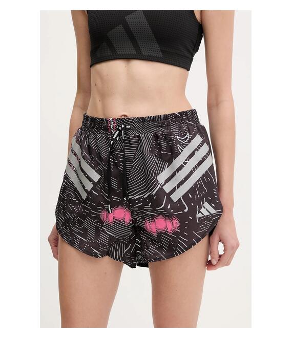 Σορτς τρεξίματος adidas Performance χρώμα: μαύρο, JC7389