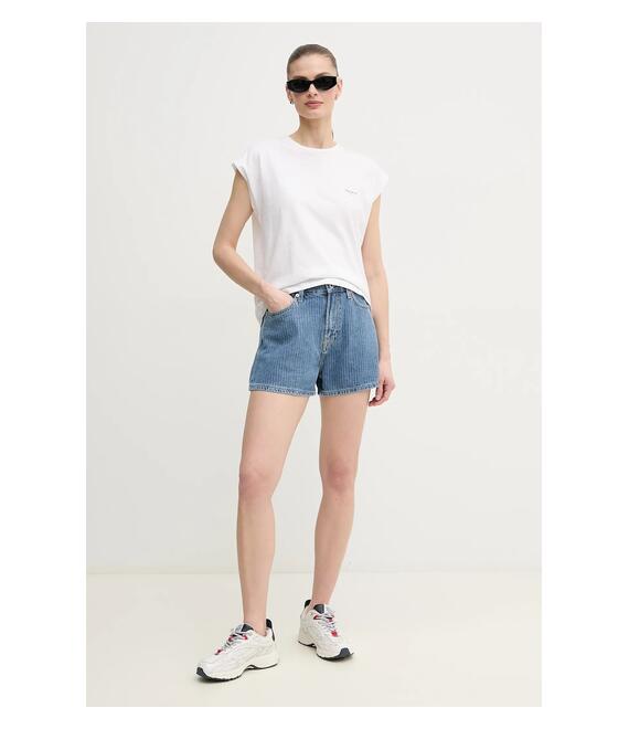 Τζιν σορτς Pepe Jeans A-LINE SHORT HW SUZIE χρώμα: μπλε, PL801111ID1