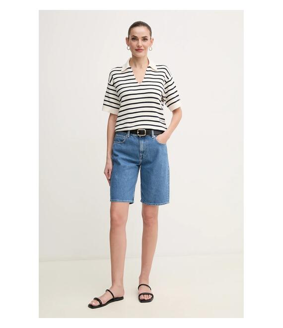 Τζιν σορτς Pepe Jeans BERMUDA SHORT HW χρώμα: μπλε, PL801189ND3
