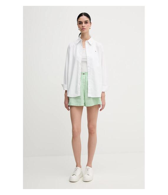 Σορτς από λινό Lacoste χρώμα: πράσινο, FF0226