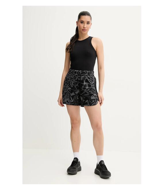 Σορτς adidas W AOP Blur χρώμα: μαύρο, JD1178